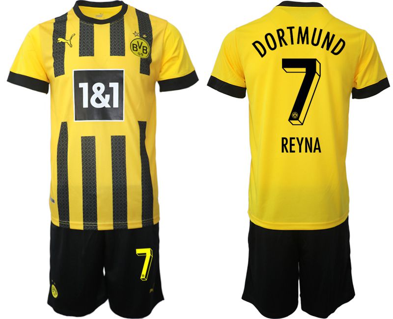 Men 2022-2023 Club Borussia Dortmund home yellow #7 Soccer Jersey